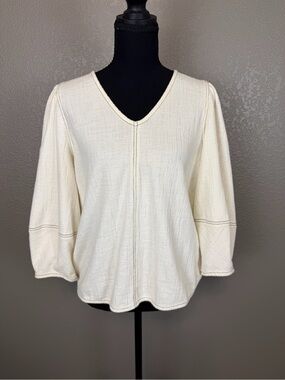 Anthropologie Current Air Delilah Puff Sleeve V-Neck